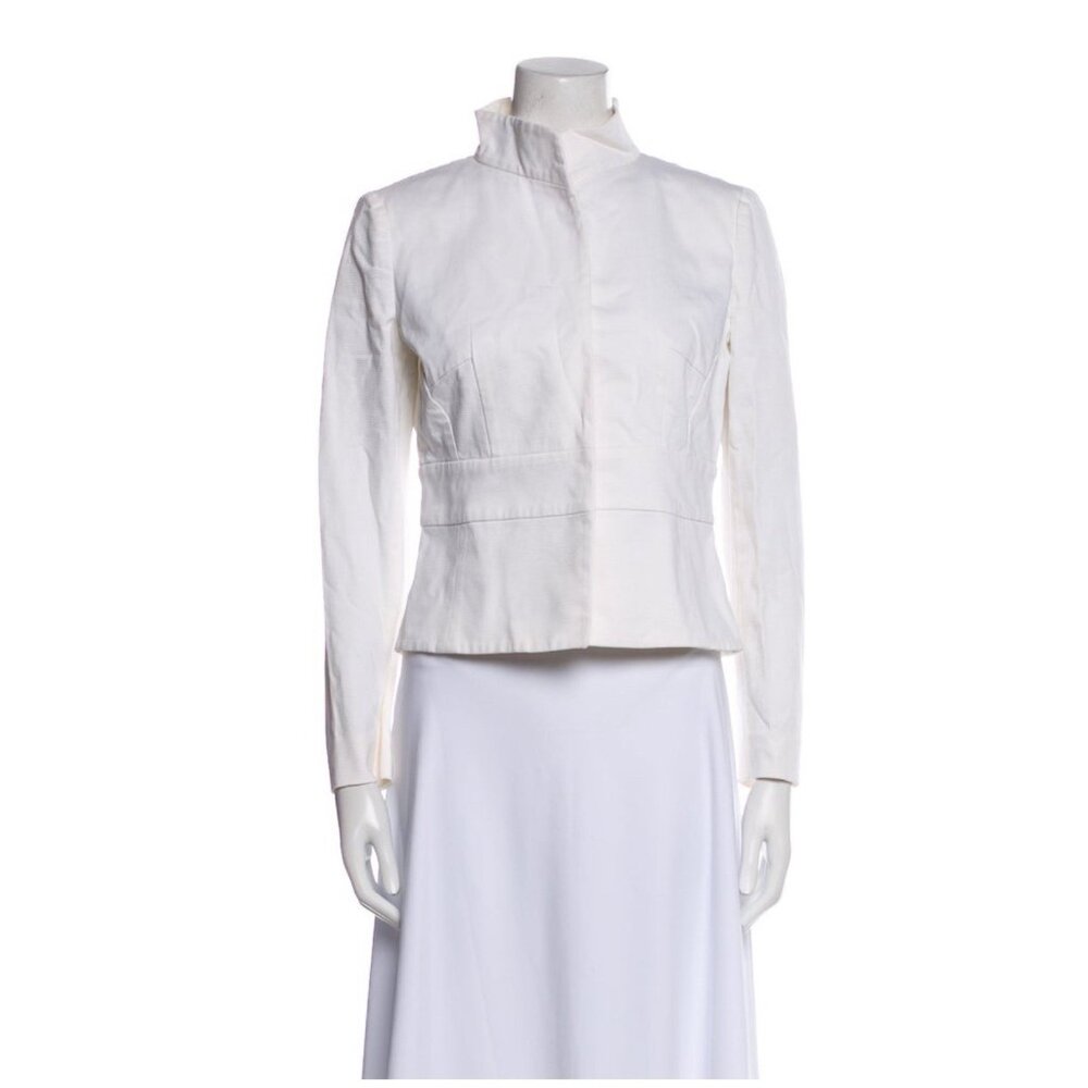 Valentino Authentic Solid White Sleeve Blazer Jac… - image 1